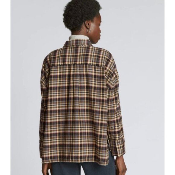 Everlane The Boxy Flannel Beech Plaid Size Small NWT $98 MSRP - Picture 9 of 14
